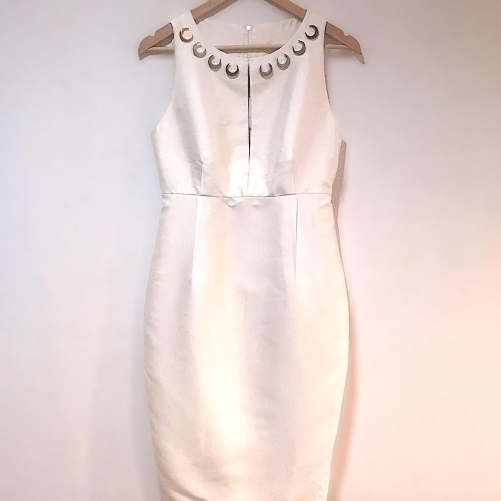 Thomas Wylde Ivory Silk Crescent Moon Cocktail Dress โ Size 6 โจ๐ค